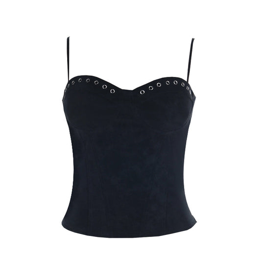V neck zip-up backless solid cami top  | Festival Outfits Women