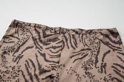 Halter self tie hollow out tiger print pant set  | Festival Outfits Women