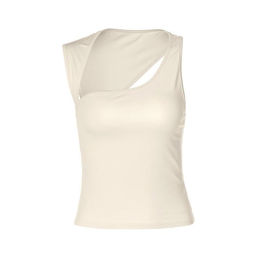 Irregular sleeveless solid tank top  | Festival Outfits Women