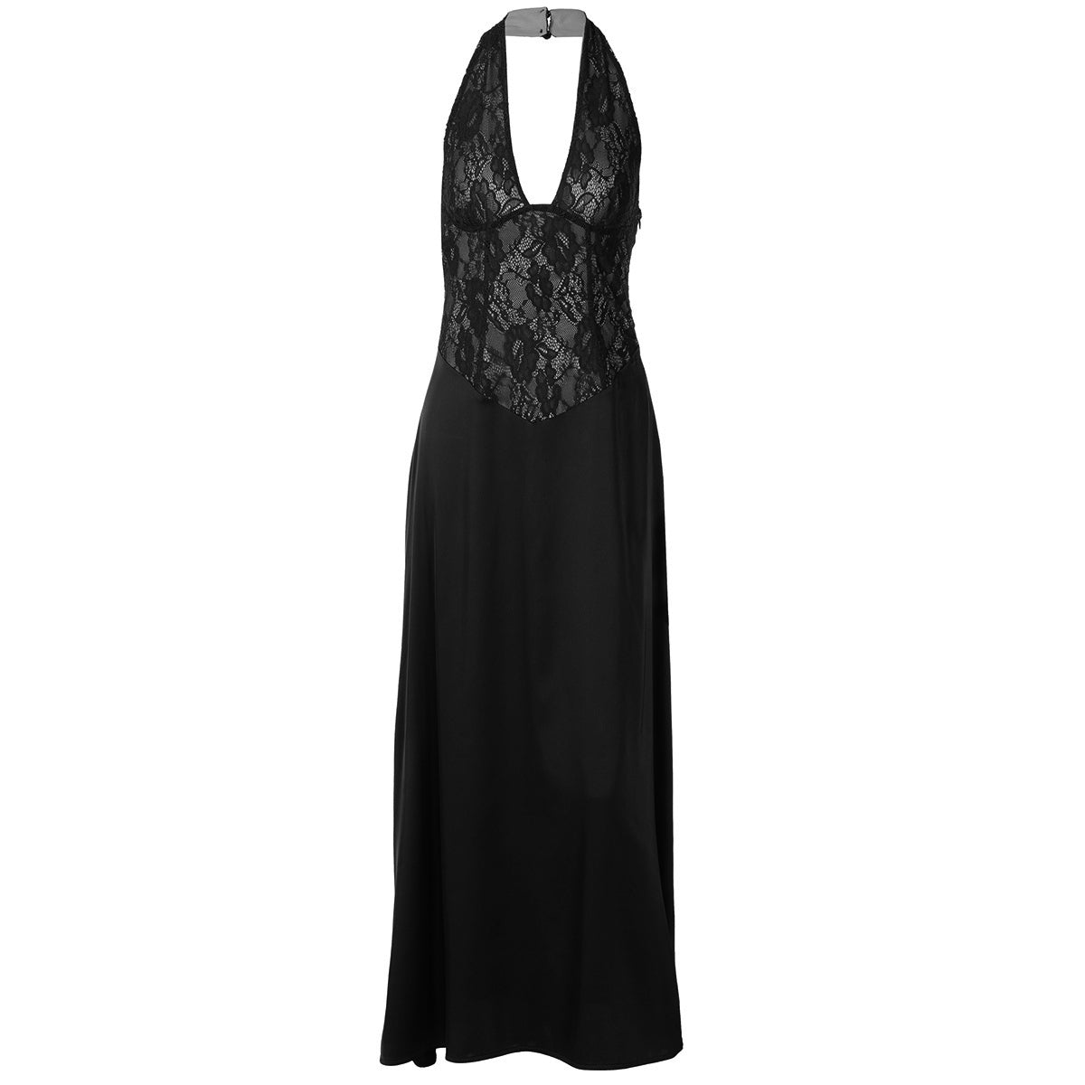 Halter v neck lace backless maxi dress  | Festival Outfits Women