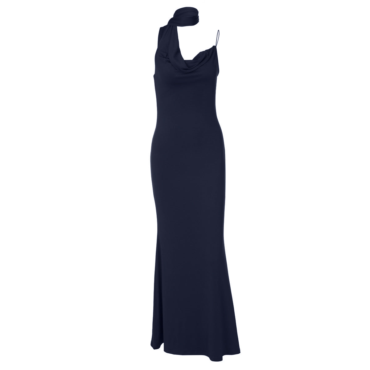 Irregular cowl neck backless spaghetti strap maxi dress  | Festival Outfits Women