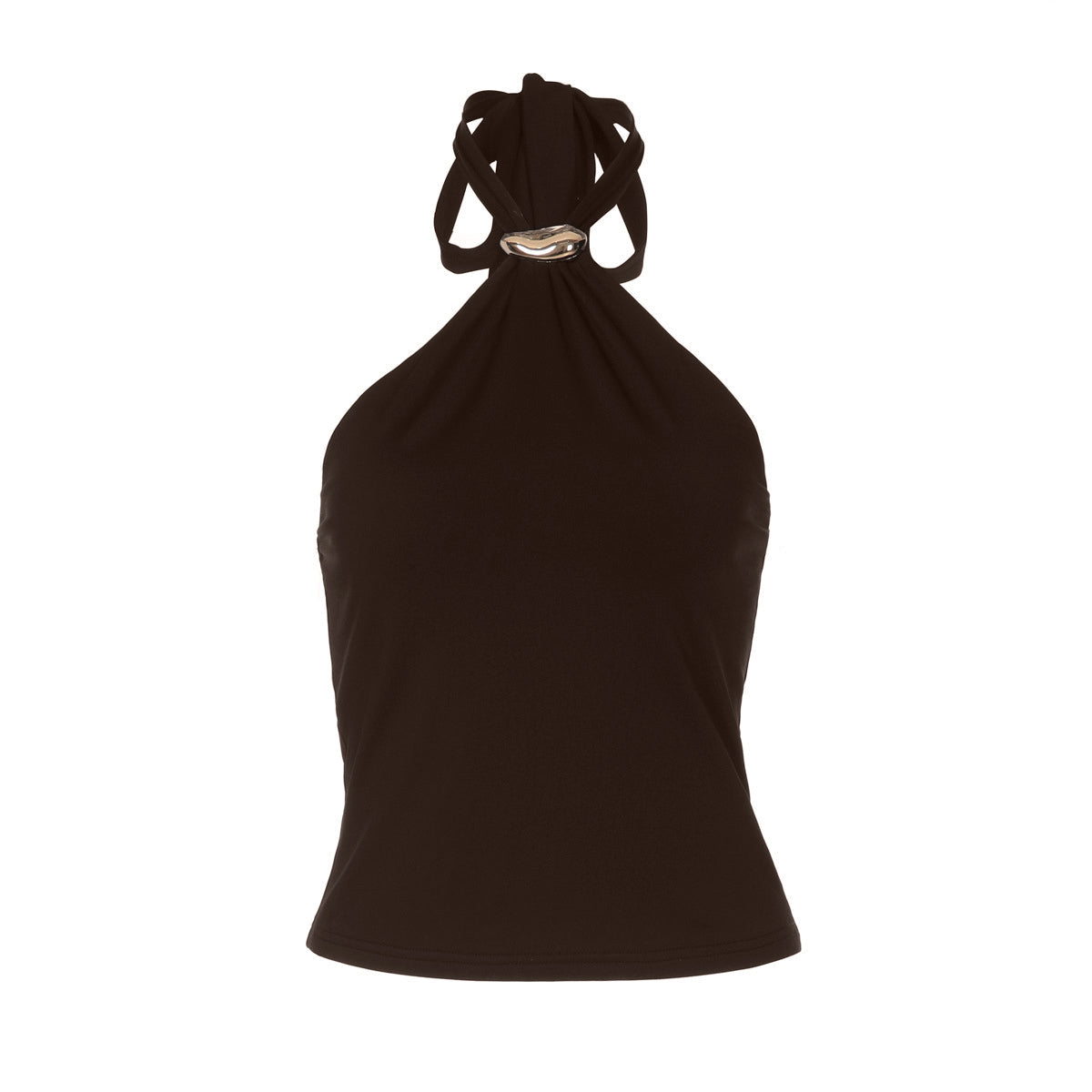 Halter self tie backless solid top  | Festival Outfits Women