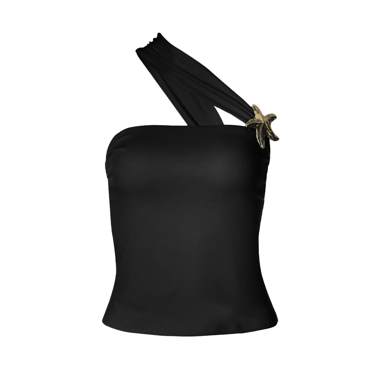 One shoulder irregular five-pointed star applique top  | Festival Outfits Women