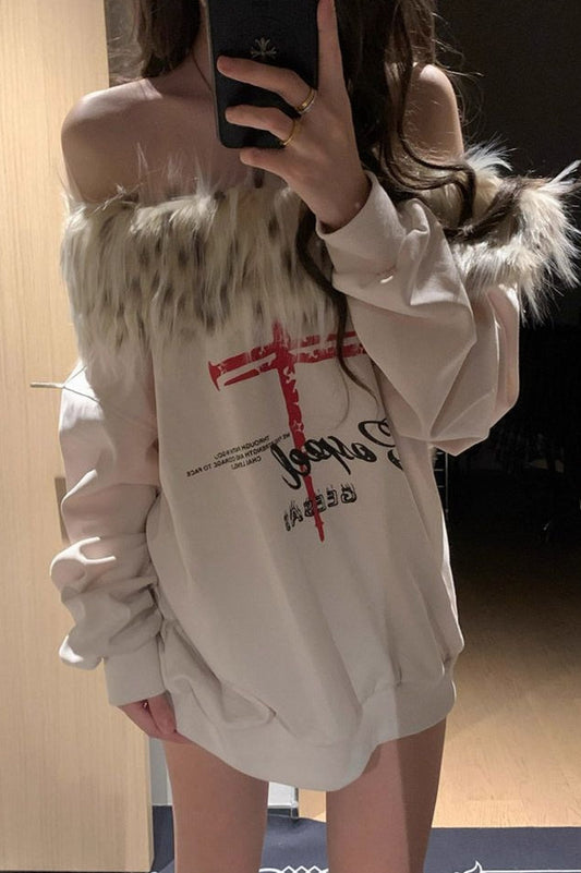 Sweet Spicy Off-shoulder Long Sleeve Knit Top