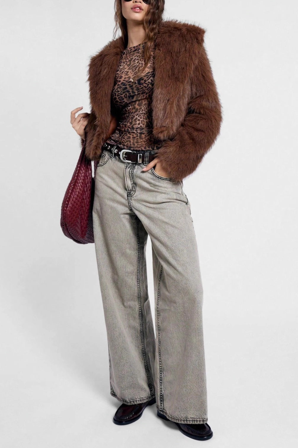 Leopard Pattern Base Mesh Top