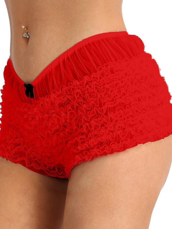 Lace Fungus Bow Decor Shorts
