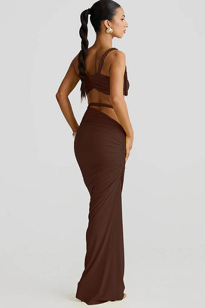 Conjunto de bikini y falda con cuello halter Sea Breeze 