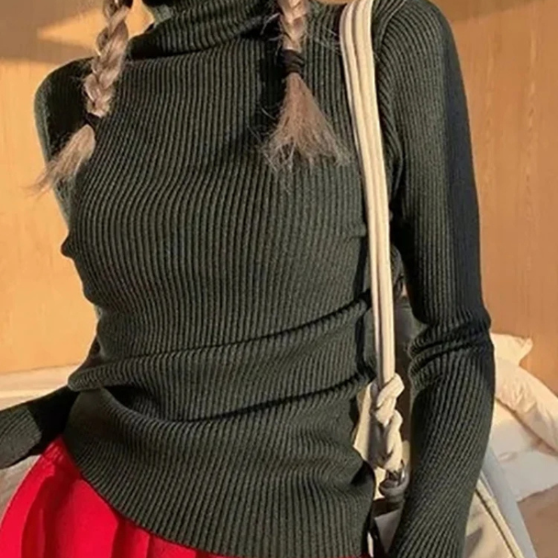 Jersey informal de manga larga y corte ajustado para mujer | Ideal para otoño/invierno