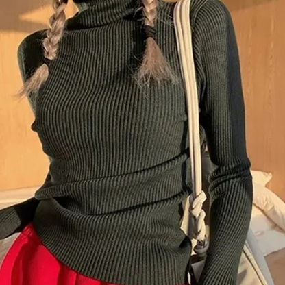 Jersey informal de manga larga y corte ajustado para mujer | Ideal para otoño/invierno