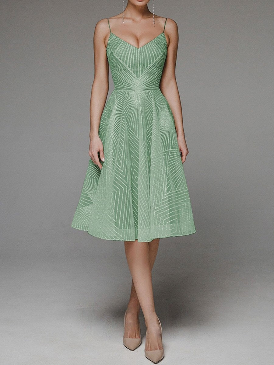 Embroidered Sleeveless Midi Dress