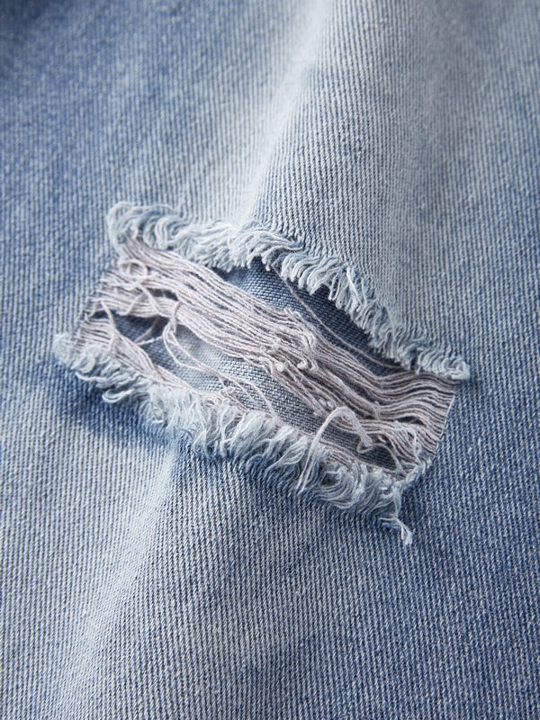 Vintage Wash Loose Ripped Jeans