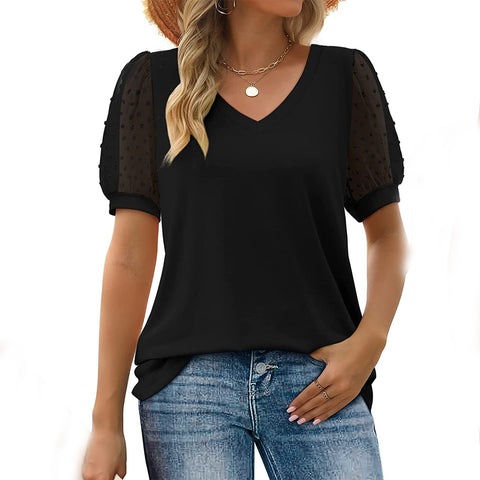 Aubrey - Blusa con cuello en V - Casual - Estilo moderno - Ideal para el verano