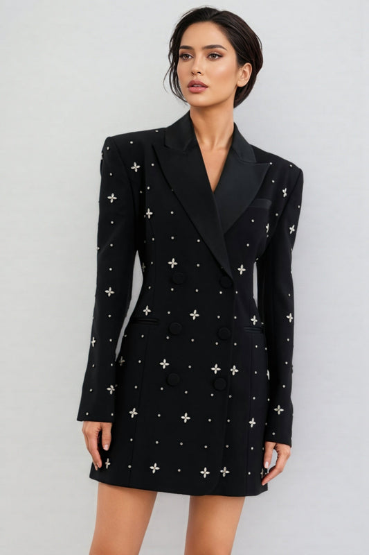 Morgane Beaded Rhinestone Embellished Mini Dress