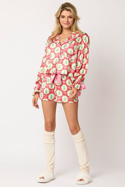 Conjunto de pijama corto con personajes navideños Sprint