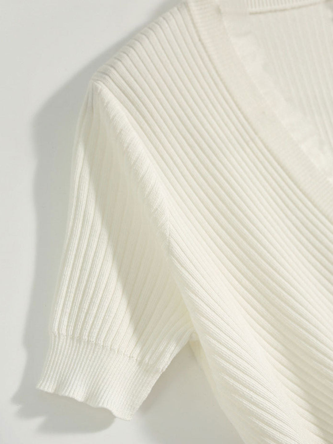 Sydney Elegant V-neck Drawstring Knitted Top-Blue