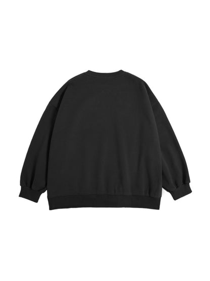 Contrast Color Letter Print Oversized Sweatshirt