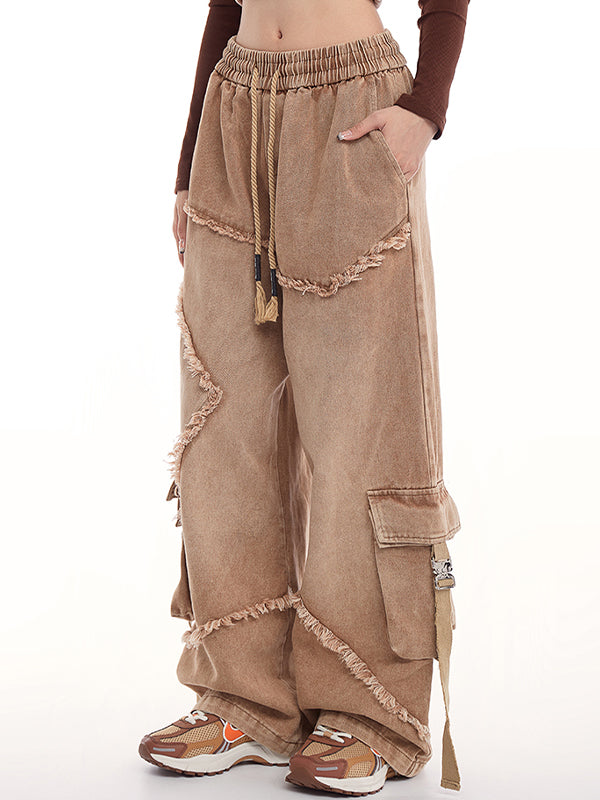 American high street flanging Cargo Jeans