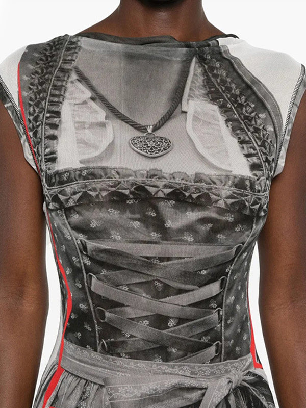 Y2K Functional Prints Maxi Dress