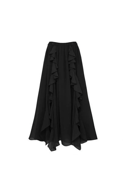 3D Floral Shoulder Detail Hollow Black Set