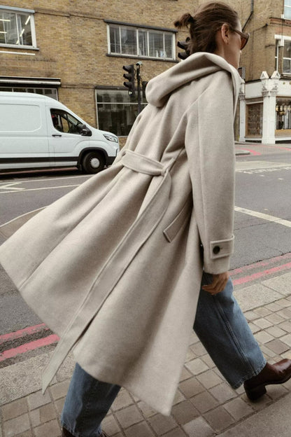 Soft Hooded Loose Fit Casual Overcoat