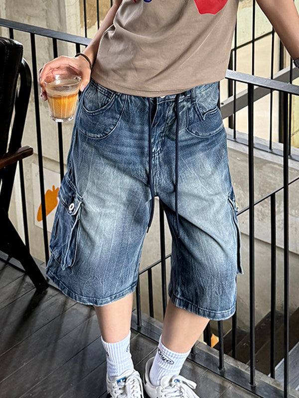 American Washed Loose Denim Shorts