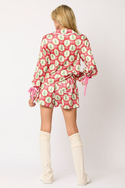 Conjunto de pijama corto con personajes navideños Sprint