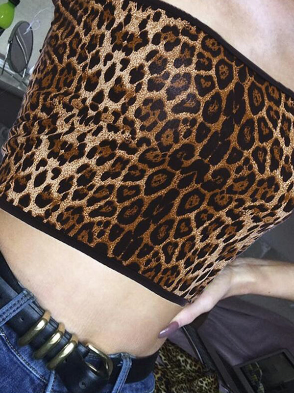 Leopard Print Bandeau Top