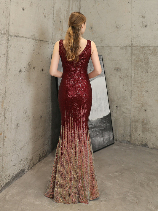 Sequin high-end evening dress