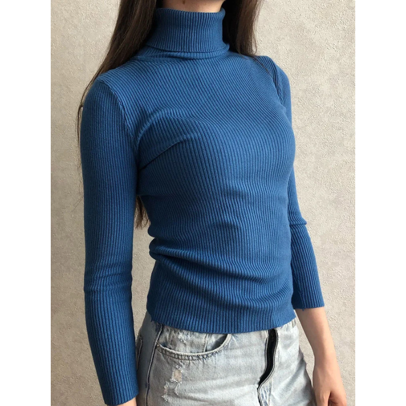 Jersey informal de manga larga y corte ajustado para mujer | Ideal para otoño/invierno