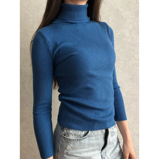 Jersey informal de manga larga y corte ajustado para mujer | Ideal para otoño/invierno