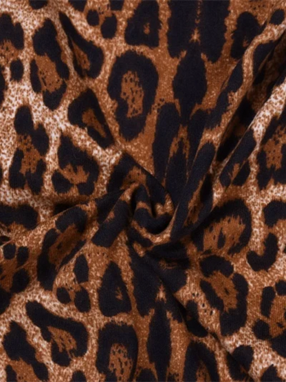 Women's Stylish Leopard Print High Waisted Flared Pants | Ideal for Everyday Wear