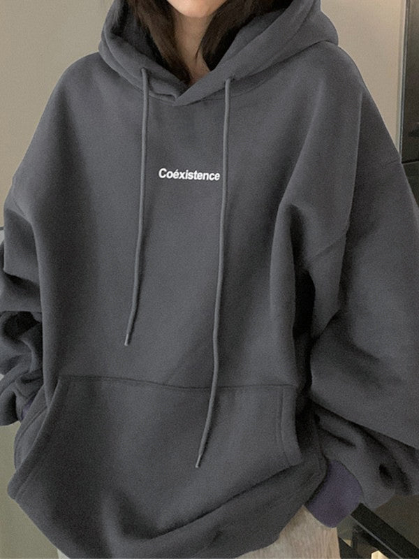 Oversized Logo Graphic Pullover Hoodie