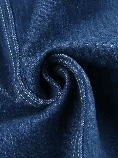 Vintage Denim Breasted V Neck Women Vest
