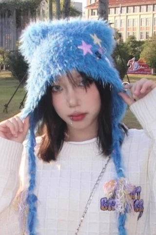Y2K Punk Cat Ear Winter Knitted Hat