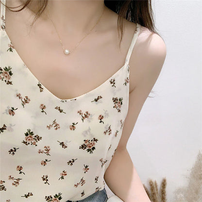 Florals Pattern V-Neck Sexy Casual Tank Top