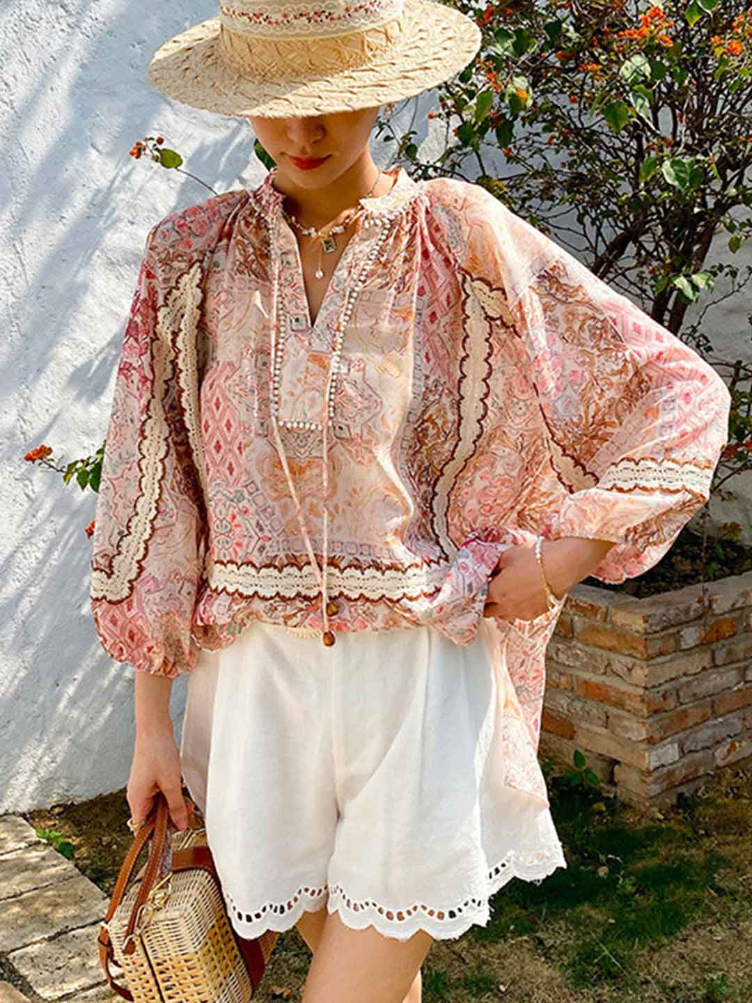 Katherine Loose Bohemian Printed Top