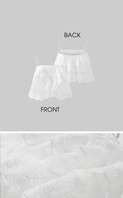 Layered Lace Mesh Cami Top