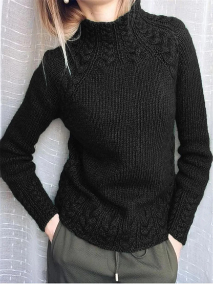Jersey de punto trenzado ajustado y moderno para mujer | Ideal para otoño/invierno