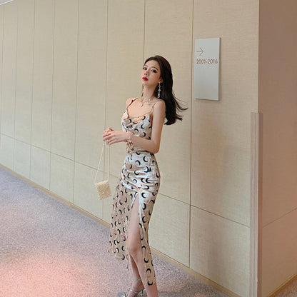 Moon Pattern Slim Sexy Dress