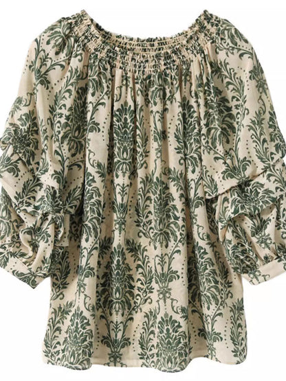 Layla Classic Printed Off-shoulder Shirt