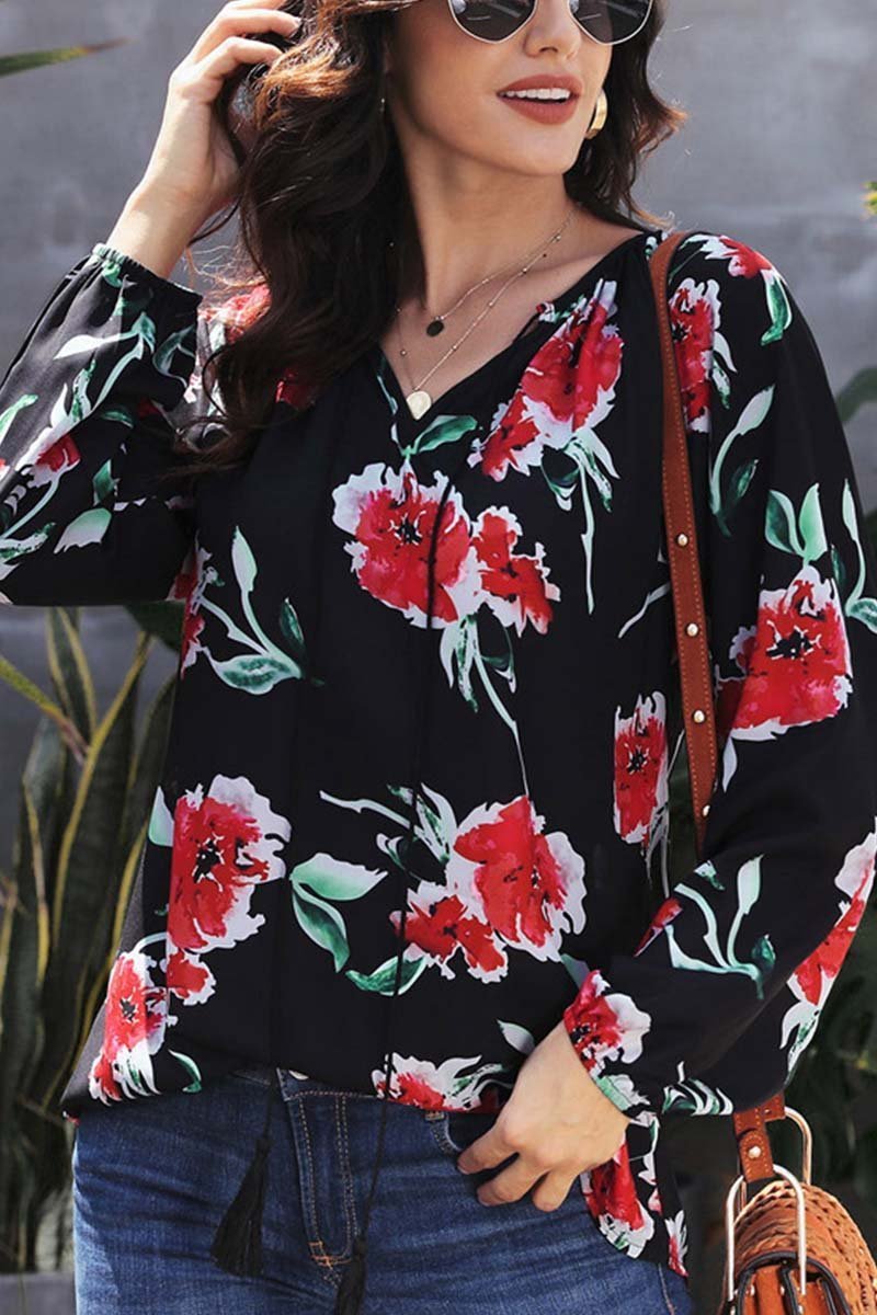 Floral Printed Chiffon Tops