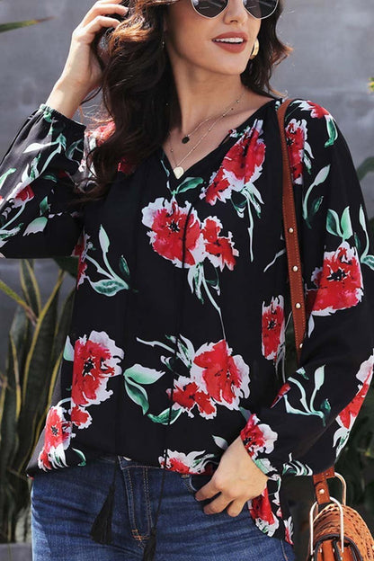 Floral Printed Chiffon Tops