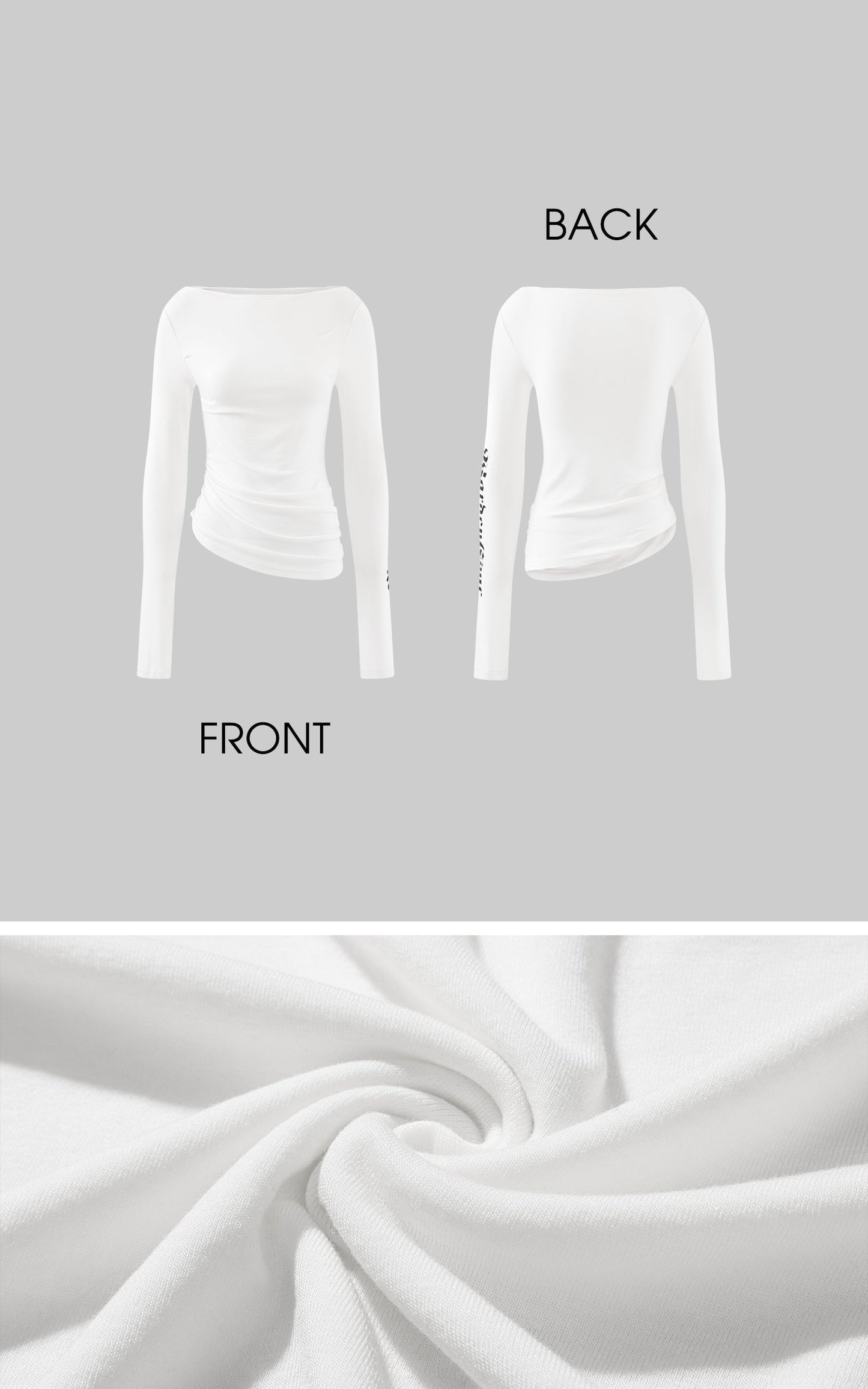 Asymmetric Draped Long Sleeve Fitted Top