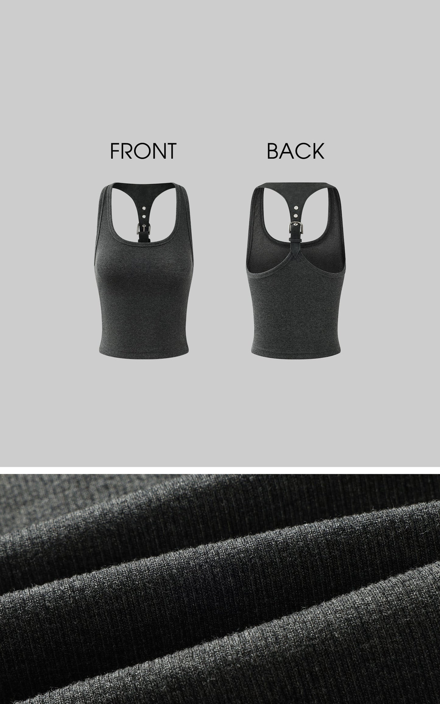 Sculpted Rib Tank Top with Harness Back Detail