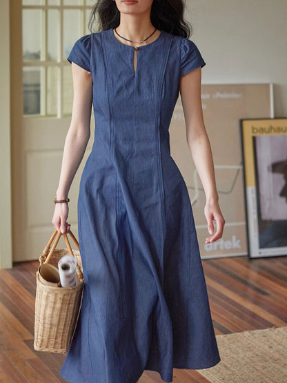 Jocelyn Elegant Crew Neck Waisted Dress