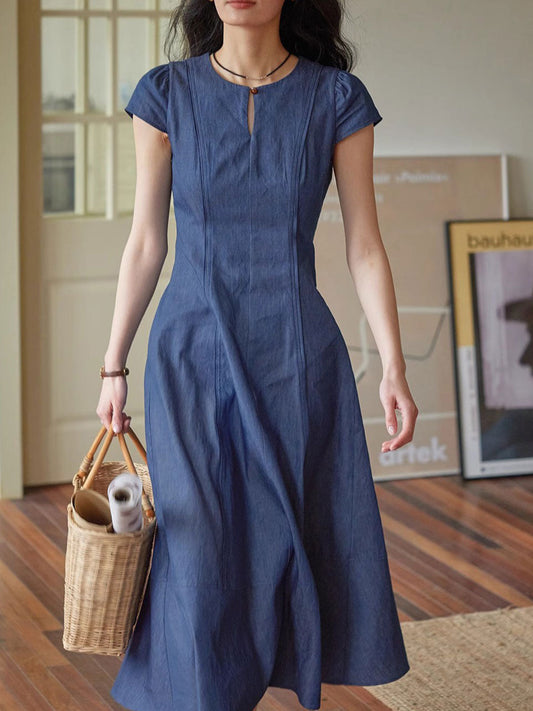 Jocelyn Elegant Crew Neck Waisted Dress