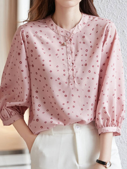 Kylie Chic Crew Neck Chiffon Floral Top