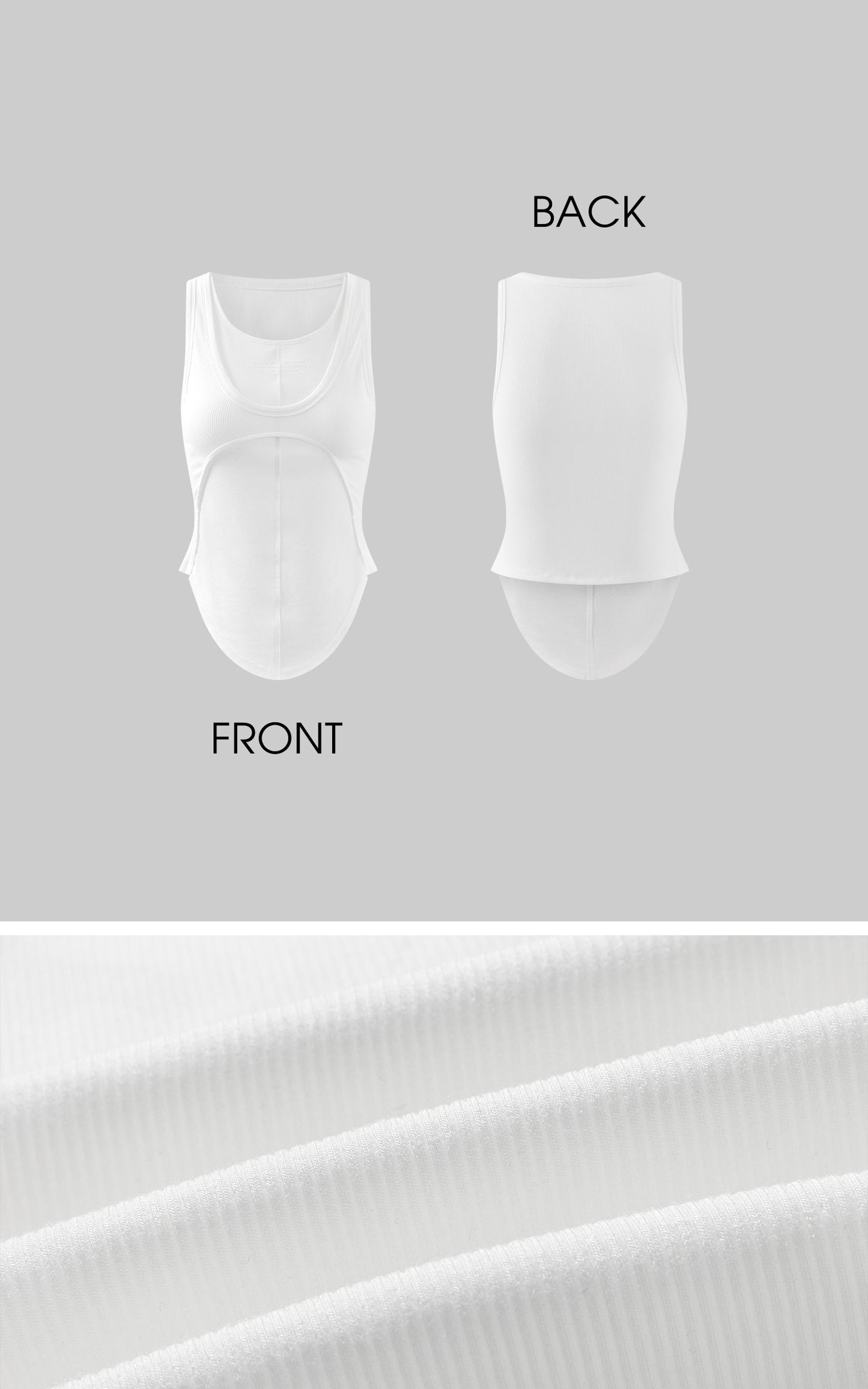 Deconstructed Layered Tank Top with Cutout Back Design