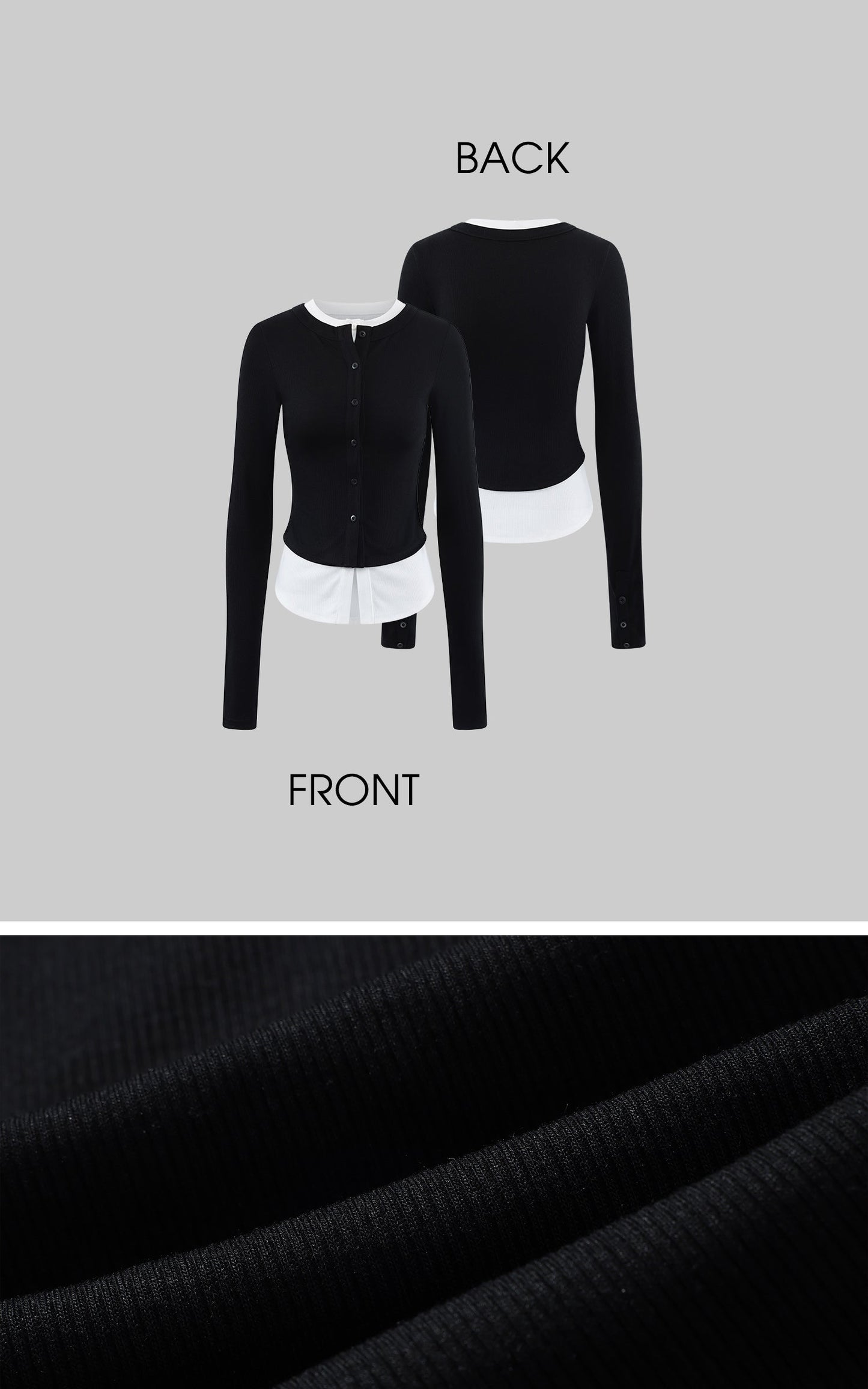 Layered V-Neck Long Sleeve Top