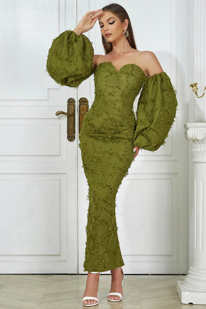 Vestido de noche largo sexy sin tirantes